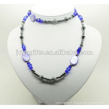 Habillage Hematite De Mode Avec Perles De Cristal Bleu